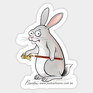 Rabbit Sharpening Pencil Sticker